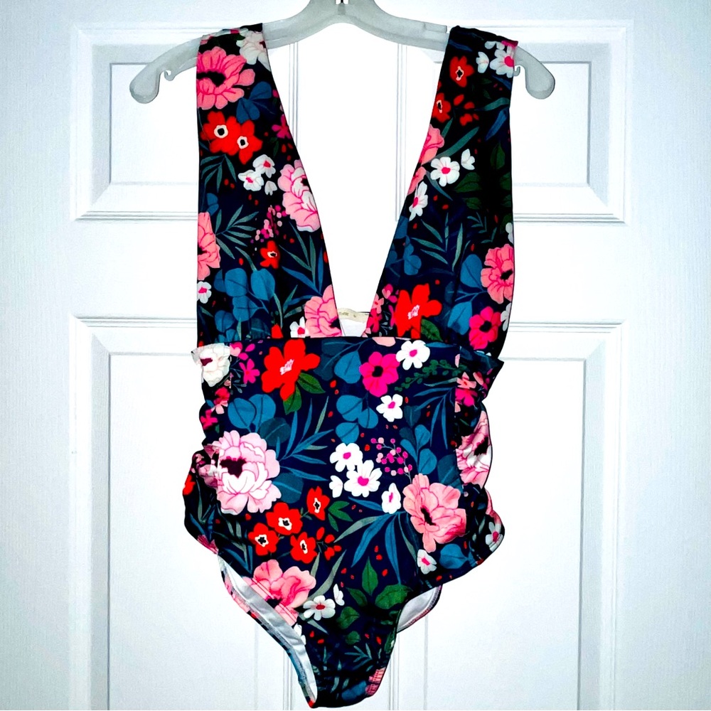 Never Worn - Navy/Teal Floral - Size M One Piece